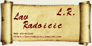 Lav Radoičić vizit kartica